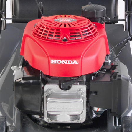 Honda HRX-gräsklippare, närbild av motor.