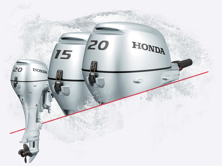 3x Honda Marine-motorer.