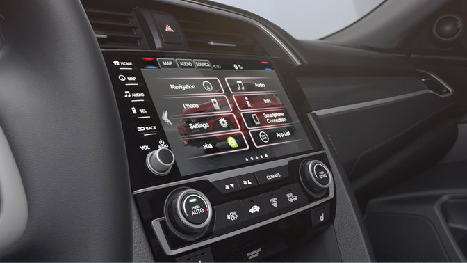 Närbild på Honda Connect-panelen 