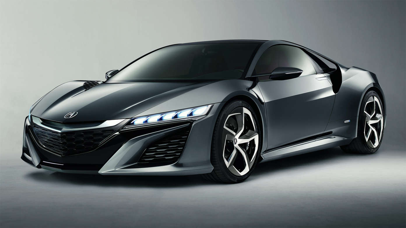 Trekvartsvy framifrån av konceptbilen NSX Supercar