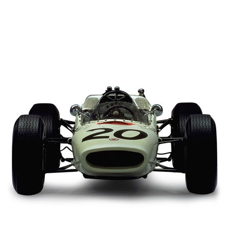 Vy framifrån av racerbil från Honda.