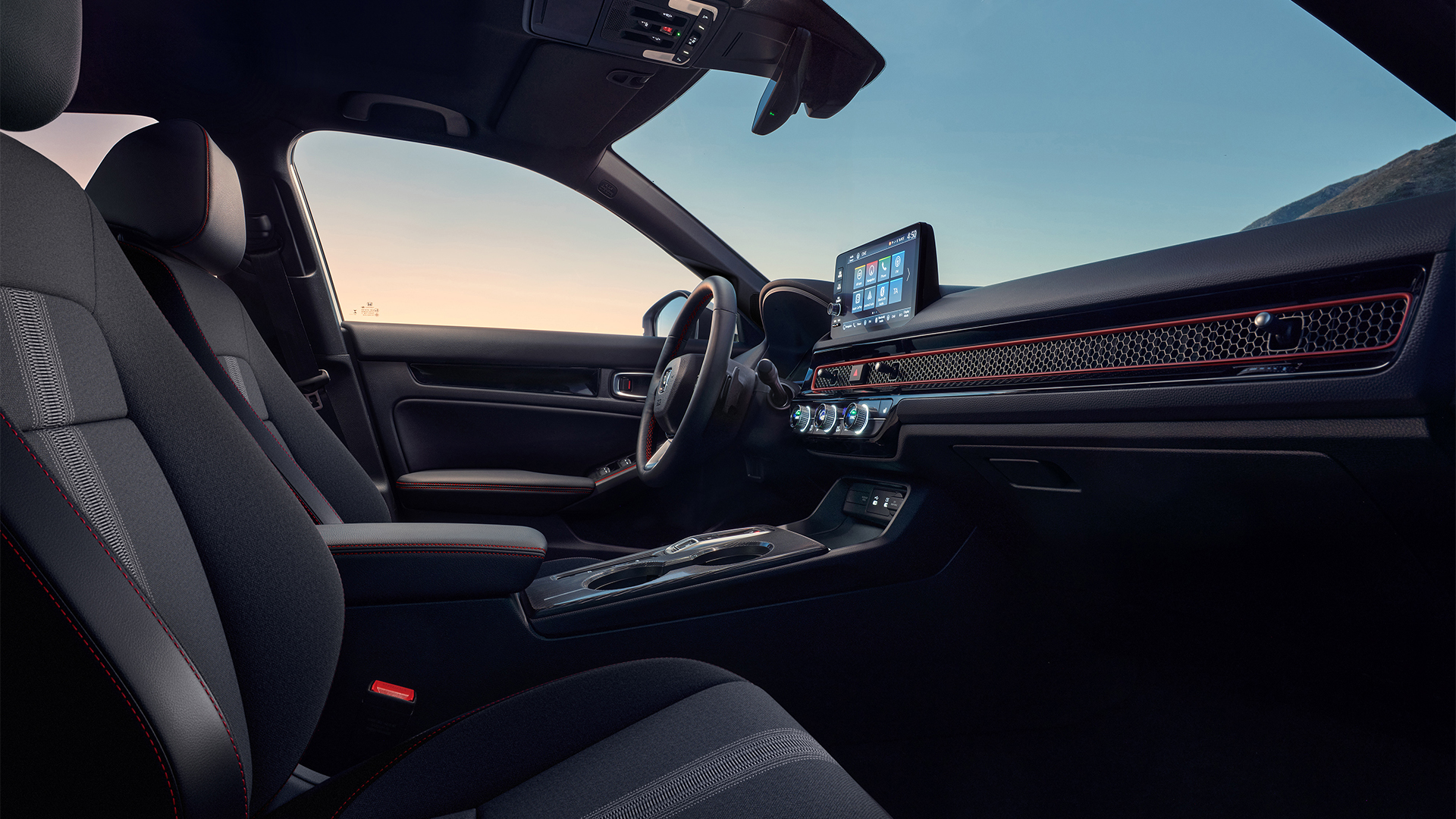 The Honda Civic Hybrid's interior.