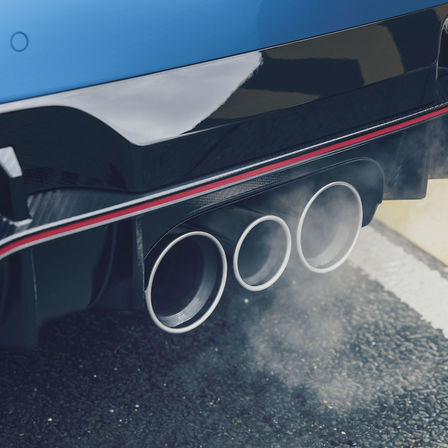 Close up Civic Type R exhaust.