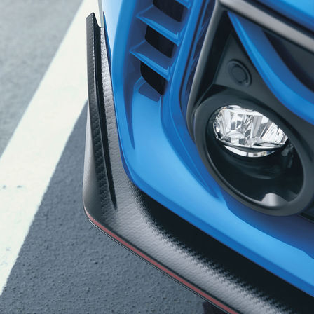 Close up Civic Type R low-deck aero spoiler.
