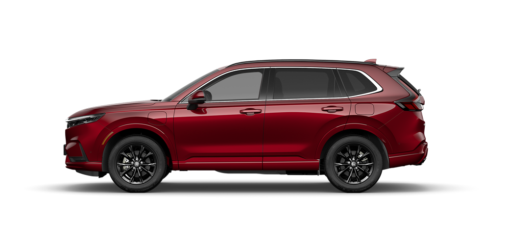 Sidovy av en röd Honda CR-V plug in hybrid