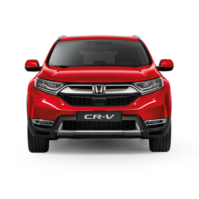 Vy framifrån av Honda CR-V.