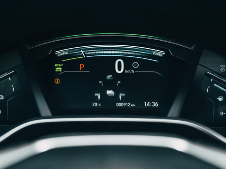 Närbild av i-MMD i Honda CR-V Hybrid.
