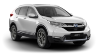 Trekvartsvy framifrån av Honda CR-V