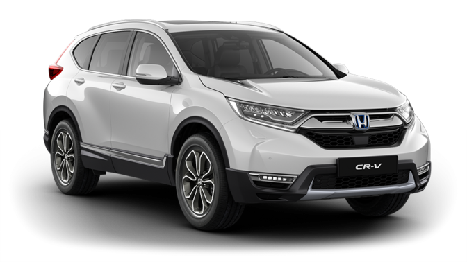 Vy snett framifrån av Honda CR-V.