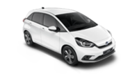 Vy snett framifrån av Honda Jazz och Jazz Crosstar