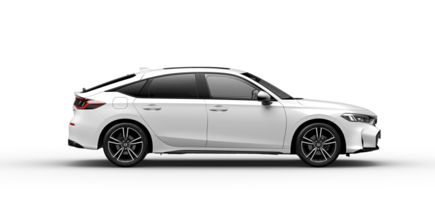 En vit Civic hybrid