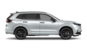 En blå CR-V hybrid vy från sidan