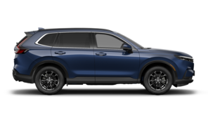 En blå CR-V hybrid vy från sidan