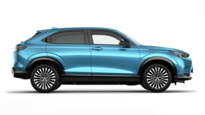 En blå Honda-e:Ny1 vy från sidan