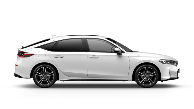 En vit Civic hybrid