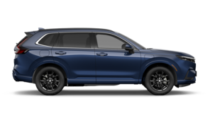 En blå CR-V hybrid vy från sidan
