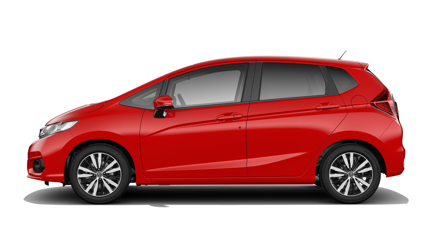 Vy från sidan på Honda Jazz Dynamic.