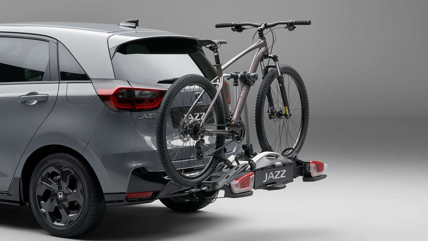 Närbild på cykelhållare för Honda Jazz Hybrid