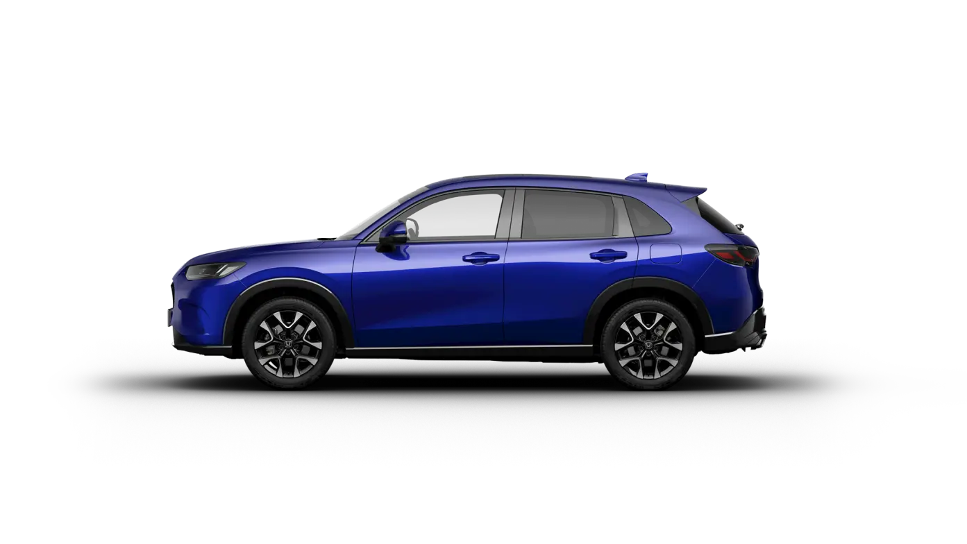 En blå Honda ZR-V, vy från sidan