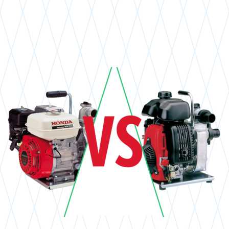 Vattenpump jämförelseillustration.