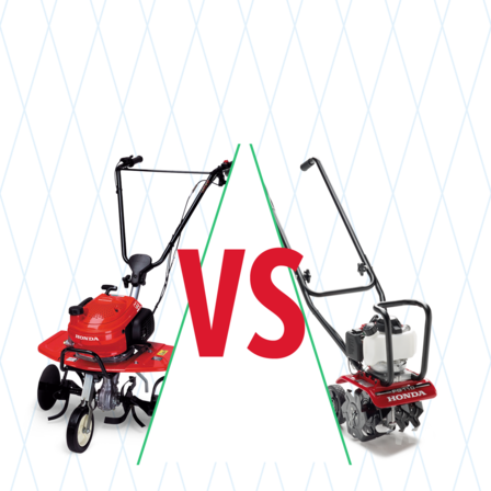 2 jordfräsar med bildjämförelse.
