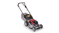 Honda-gräsklippare, trekvartsvy höger fram.