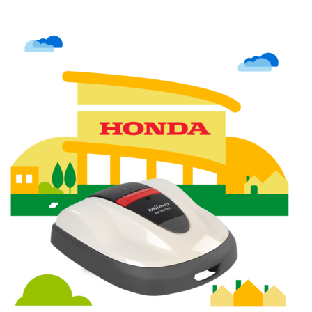 Honda lawnmower, side view, right facing.