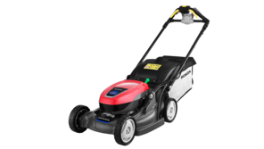 Honda-gräsklippare, trekvartsvy höger fram.