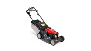 Honda-gräsklippare, trekvartsvy höger fram.